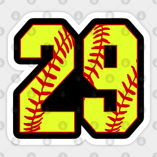 Fastpitch Softball Number 29 #29 Softball Shirt Jersey Uniform Favorite Player Biggest Fan Sticker by TeeCreations